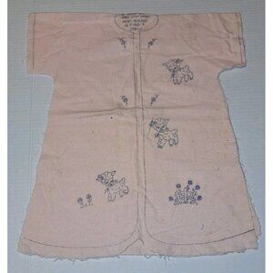 vintage Stamped for embroidery baby kimono three little lambs flannel